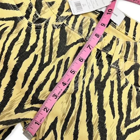 Current/Elliott The Ruby Crop Ankle Jeans in Natural Zebra